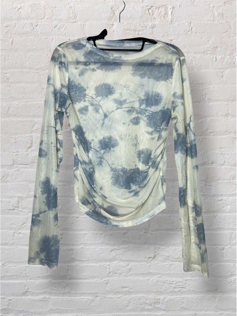 DAZY Sheer Mesh Top Ruched Festival Grunge Fairy Coquette S